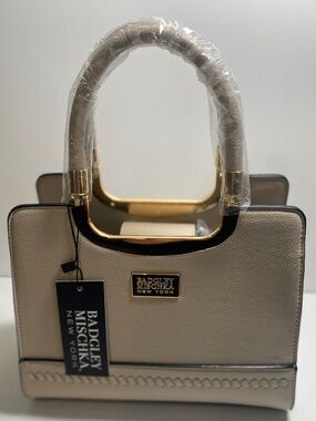 Badgley Mishka Small Light Tan Arm Bag with Gold Details New No Box